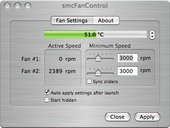 what should smc fancontrol be set at for imac